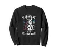Respawn Me After Feeding Time Cat Retro Felpa