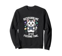 Respawn Me After Feeding Time Cat Retro Felpa
