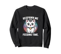 Respawn Me After Feeding Time Cat Retro Felpa
