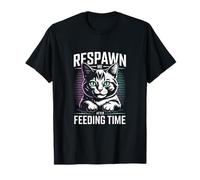 Respawn Me After Feeding Time Cat Retro Maglietta