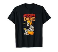 Respawn, se ne Hai Il Coraggio, Funny Skeleton Gamer Halloween Maglietta