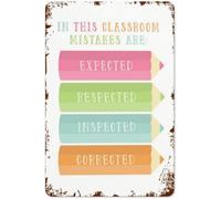 Respect Check Corrections Classroom Metal Sign 12x8 Inch | Great teacher gift for creating a safe space where students embrace feedback and revision