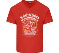 Respect Earned Moto Motociclista Uomo Scollo A V Cotone T-Shirt