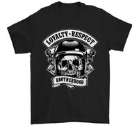 Respect Fratellanza Motociclista Moto Uomo T-Shirt 100% Cotone