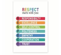 Respect Starts With Me Poster Self Respect Boundaries Personal Accountability Integrity Character Building Motivational Wall-Art For Youth Group Sunday School(Unframed,08x12inch(20x30cm))