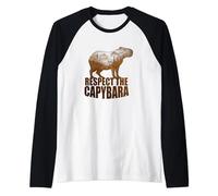 respect the capibara pet uomo donna bambini capibara Maglia con Maniche Raglan
