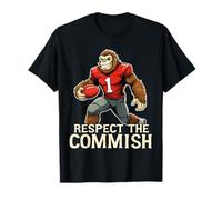 Respect The Commish Funny Fantasy Football Bigfoot Sasquatch Maglietta