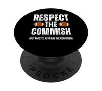 Respect The Commish Funny Fantasy Football Commissioner PopSockets PopGrip Adesivo