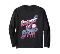 Respect The Drip Baseball Bat Streetwear Lettere Drip Maglia a Manica