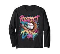 Respect The Drip Baseball Drip - Guanto da Baseball per Ragazzi e Ragazze Maglia a Manica