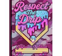 Respect The Drip Baseball Ice Cream Composition Book: Cute Lined Wide Ruled Notebook for Boys, Youth Athletes, and Elementary School Kids