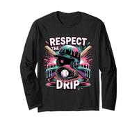 Respect The Drip Baseball Ice Cream Drip Casco Bat Boys Maglia a Manica