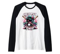 Respect The Drip Baseball Ice Cream Drip Casco Bat Boys Maglia con Maniche Raglan