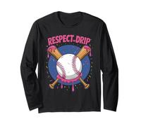 Respect The Drip Baseball Umorismo Rosa Icing Giovani Maglia a Manica