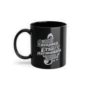 Respect The Harmonica Harmonist - Tazza da caffè professionale | Armonica a bocca Armonica Tazza Nero (08087W)
