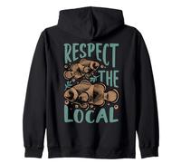 Respect The Local Clownfish Reef Life Backprint Felpa con Cappuccio