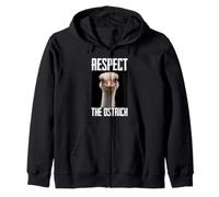 Respect The Ostrich Safari Meme Funny Animal Lover Novelty Felpa con Cappuccio
