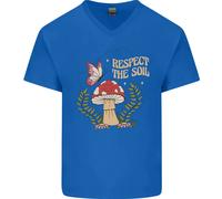 Respect The Soil Rana Climate Change Hippy Uomo Scollo A V Cotone T-Shirt