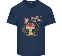 Respect The Soil Rana Climate Change Hippy Uomo Scollo A V Cotone T-Shirt