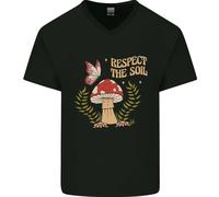 Respect The Soil Rana Climate Change Hippy Uomo Scollo A V Cotone T-Shirt