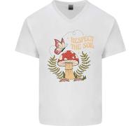 Respect The Soil Rana Climate Change Hippy Uomo Scollo A V Cotone T-Shirt