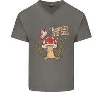 Respect The Soil Rana Climate Change Hippy Uomo Scollo A V Cotone T-Shirt