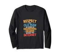 Respect This Old Man Engineering Without Internet - Maglia a Manica