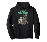 Respect Your Elders Retro Computer Gamer Boy Funny VR Gaming Felpa con Cappuccio