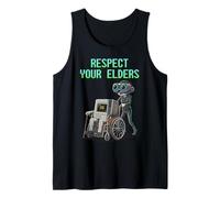 Respect Your Elders Retro Computer Gamer Girl Fun VR Gaming Canotta