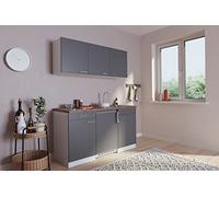 respekta Blocco cucina 150 cm bianco grigio con APL Butcher noce KB 150 WG