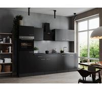 respekta Blocco cucina grigio opaco nero oliver, 280 cm
