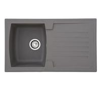 Lavello Respekta Boston Mineralite in cemento grigio / Lavello incasso 1 vasca in 86 x 50 cm / Lavello adatto per basi da 45 cm di larghezza