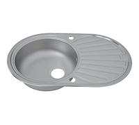 Respekta Cansas Lavello in acciaio inox/Lavello da incasso a 1 vasca da 77 x 48 cm/Lavello in acciaio inox adatto per basi da 50 cm di larghezza