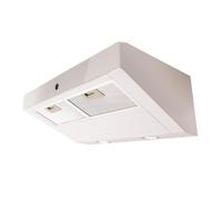 Respekta Cappa a testa libera/Cappa a incasso 60 cm/Cappa a incasso in metallo bianco con frontale in vetro bianco/Funzione di ricircolo d'aria / CH12060 W-21 55-64 dB
