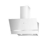 Cappa aspirante Respekta / Cappa inclinata 80 cm / Corpo in metallo con paralume in vetro bianco / Funzione di scarico e ricircolo dell'aria / CH24080WM / A / 52 - 63 dB
