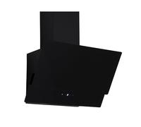 Respekta Cappa senza testa/Cappa inclinata di 60 cm/Alloggiamento in metallo con paralume in vetro nero/Funzione di scarico e ricircolo / CH66038-60SAM / A / 52 - 63 dB