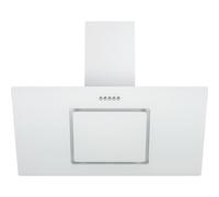 Respekta Cappa aspirante senza testa / Cappa inclinata di 90 cm / Alloggiamento in metallo con paralume in vetro bianco / Funzione di scarico e ricircolo / CH22010/90WBZ / B / 54 - 62 dB