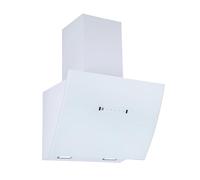 Respekta Cappa aspirante senza testa / Cappa inclinata 60 cm / Alloggiamento in metallo con paralume in vetro bianco / Funzione di scarico e ricircolo / CH99060WA / A / 66-72 dB