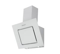 Respekta Cappa da cucina senza testa / Cappa inclinata di 60 cm / Alloggiamento in metallo con paralume in vetro bianco / Funzione di scarico e ricircolo / CH22010WBZ / B / 54 - 62 dB