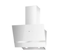 Respekta Cappa aspirante senza ingombro/cappa inclinata 60 cm/struttura in metallo bianco con pannello copriluce in vetro/funzione di espulsione e ricircolo dell'aria / CH24060WAM / A / 52-63 dB