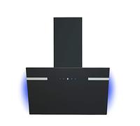 Respekta Cappa aspirante senza testa/Cappa inclinata di 60 cm/Alloggiamento in metallo con paralume in vetro nero/Funzione di scarico dell'aria e ricircolo / CH69060SA+ / A+ / 43-63 dB