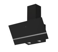 Respekta Cappa aspirante senza ingombro/cappa inclinata 90 cm/struttura in metallo nero con pannello copriluce in vetro/funzione di espulsione e ricircolo dell'aria / CH24090SAM / A / 52-63 dB