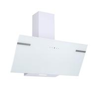 Respekta Cappa aspirante senza ingombro/cappa inclinata 90cm / struttura in metallo bianco con pannello copriluce in vetro/funzione di espulsione e ricircolo dell'aria / CH58090WA+ / A+ / 43-63 dB