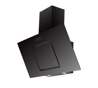 Respekta Cappa aspirante senza testa / Cappa inclinata di 90 cm / Alloggiamento in metallo con paralume in vetro nero / Funzione di scarico dell'aria e ricircolo / CH2201090SBZ / B / 54 - 62 dB