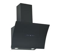 Respekta Cappa aspirante senza testa/Cappa inclinata di 60 cm/Alloggiamento in metallo con paralume in vetro nero/Funzione di scarico dell'aria e ricircolo / CH55060SA++ / A++ / 42-63 dB