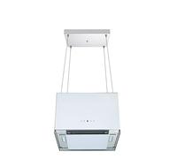 Respekta Cappa aspirante/cappa a isola 50 cm/lamiera d'acciaio con cornice in vetro bianco/funzione convezione/ CH11050IW / A+ / 50 - 69 dB