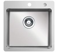 Respekta Chicago Lavello in Acciaio Inox / Lavello da Incasso 1 Vasca in 50 x 50 cm / Lavello in Acciaio Inox adatto per basi da 50 cm di larghezza