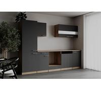 respekta Cucina da incasso, blocco vuoto in rovere grezzo, grigio merle, 280 cm