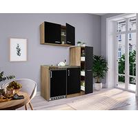 respekta Cucina mini cucina singola Pantry Rovere Nero Levin 130 cm