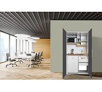 respekta Cucina per ufficio, mini cucina singola, bianco, grigio, 104 cm